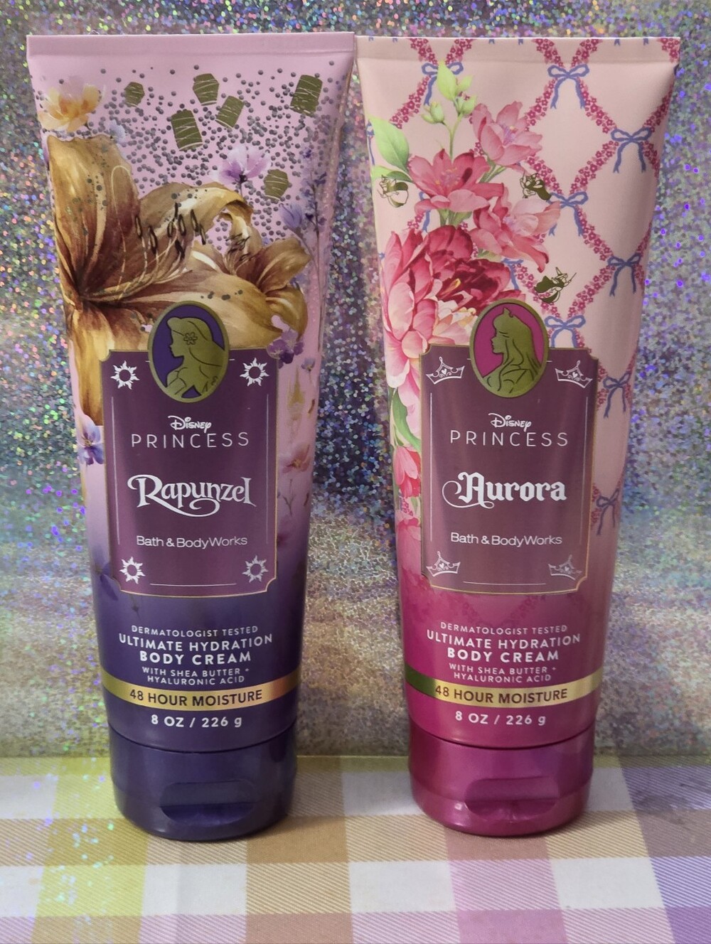 Bath Body Works Disney Princess Rapunzel & Aurora Body Cream Set NEW Rare